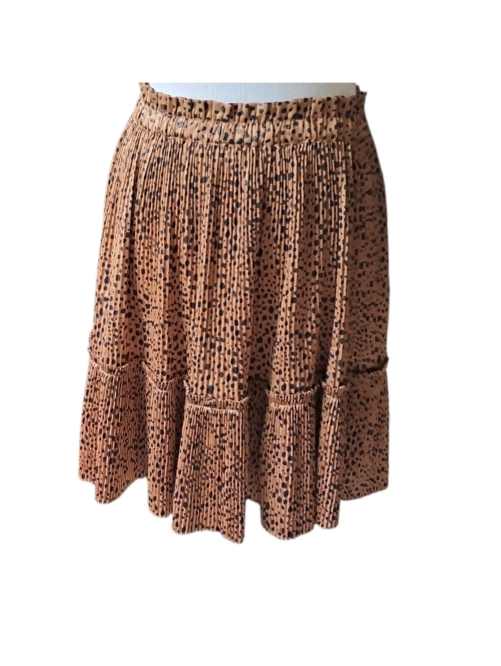 Anthropologie Current Air Shimmer Animal Print Pleated Skirt